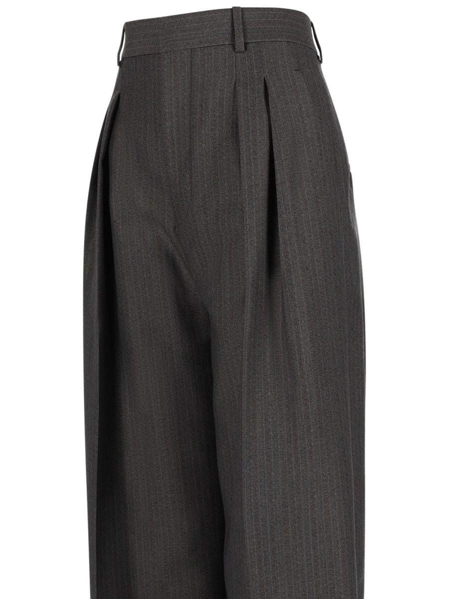 Bottega Veneta Women's Wool Mohair Trousers Multicolor