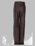 ROTATE Birger Christensen Women's Leather Trousers Brown
