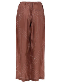 Alysi Women's Silk Trousers Brown, view 2