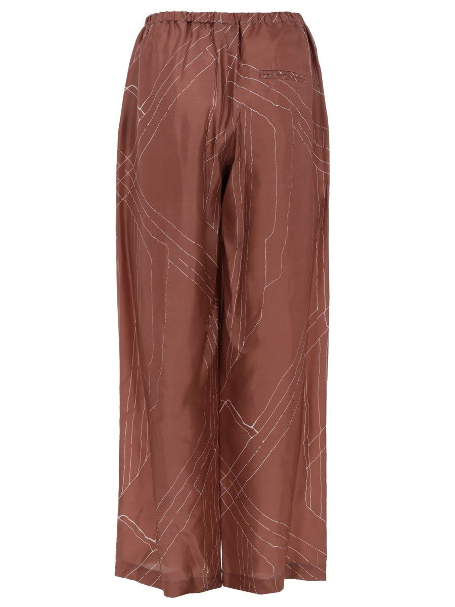 Alysi Women's Silk Trousers Brown, view 2