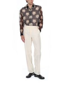 Fendi Men's Pantalone in Tela DI Lana Beige