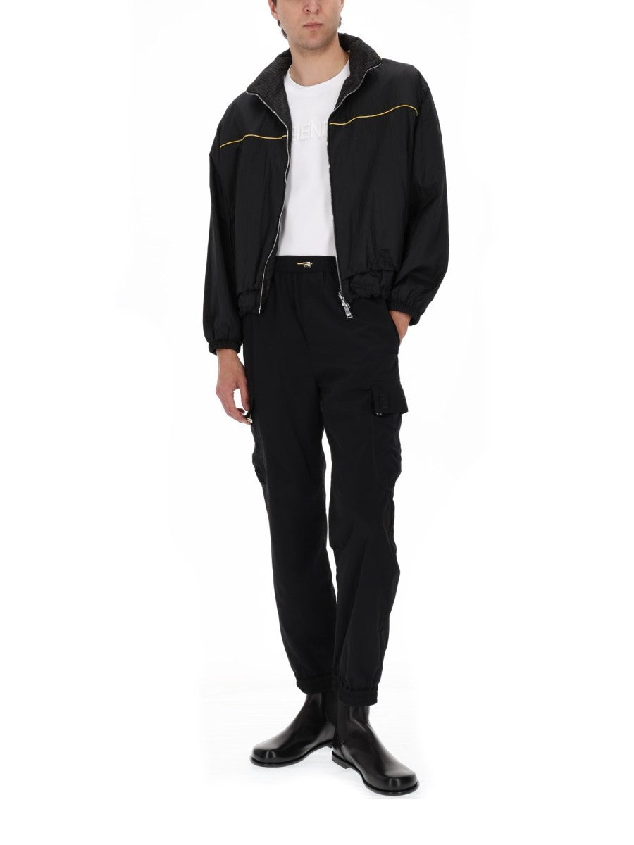 Fendi Men's Pantalone in Tessuto Tecnico Black