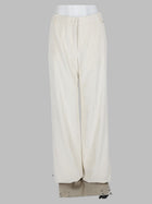 Herno Women's Velvet Ribbed Trousers White