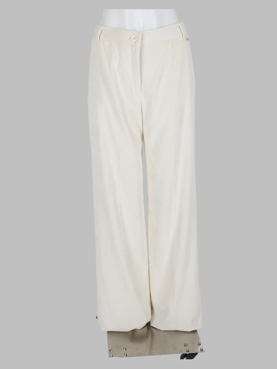 Herno Women's Velvet Ribbed Trousers White
