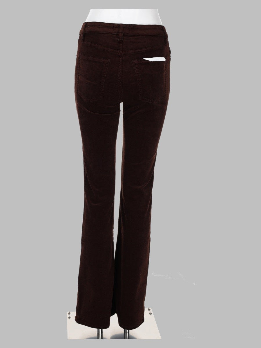 FRAME Women's Velvet Ribbed Trousers Brown, view 2