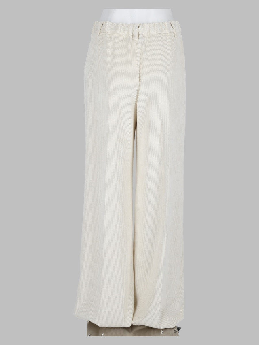 Herno Women's Velvet Ribbed Trousers White, view 2