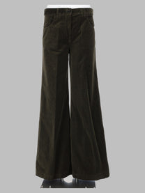 ASPESI Women's Pantalone in Velluto Di Cotone Green