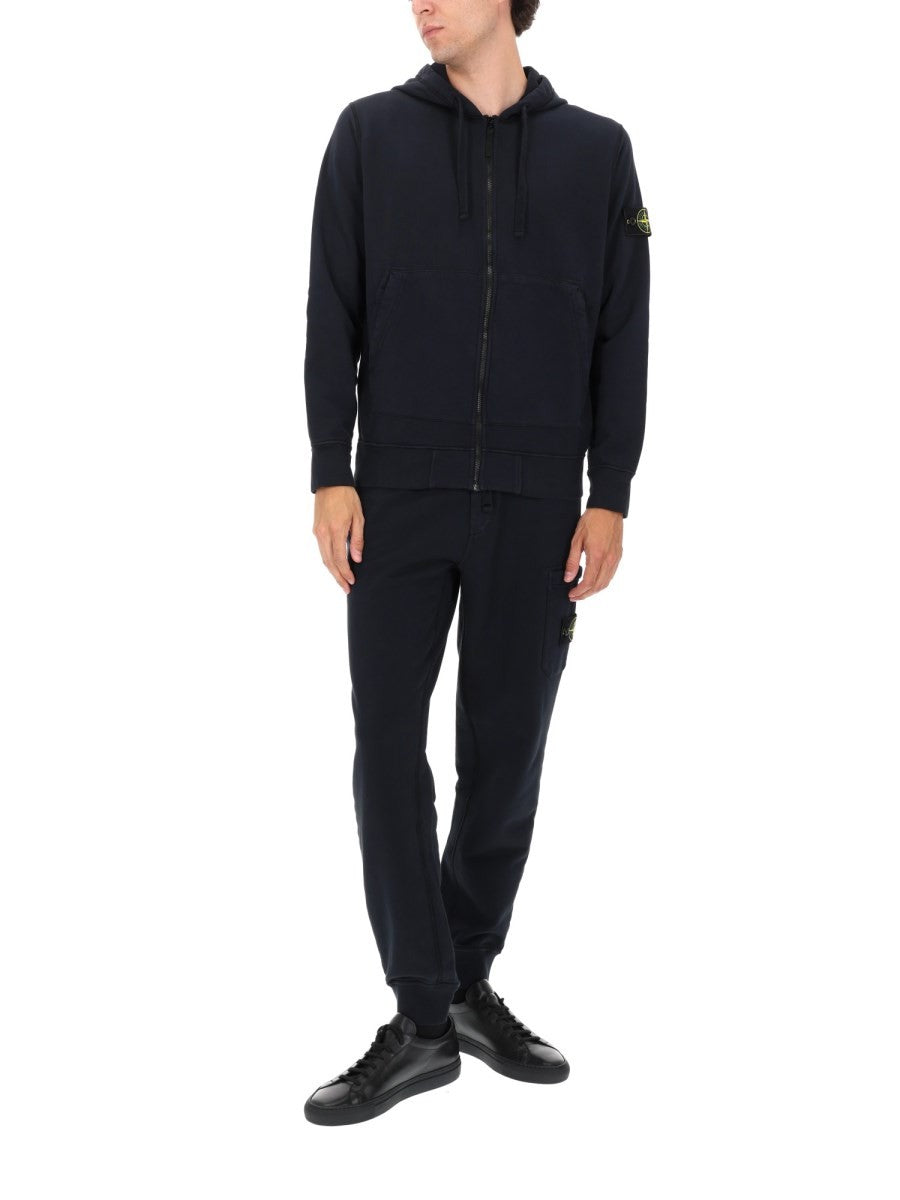 Stone Island Men's Pantalone Jogger in Felpa Blue