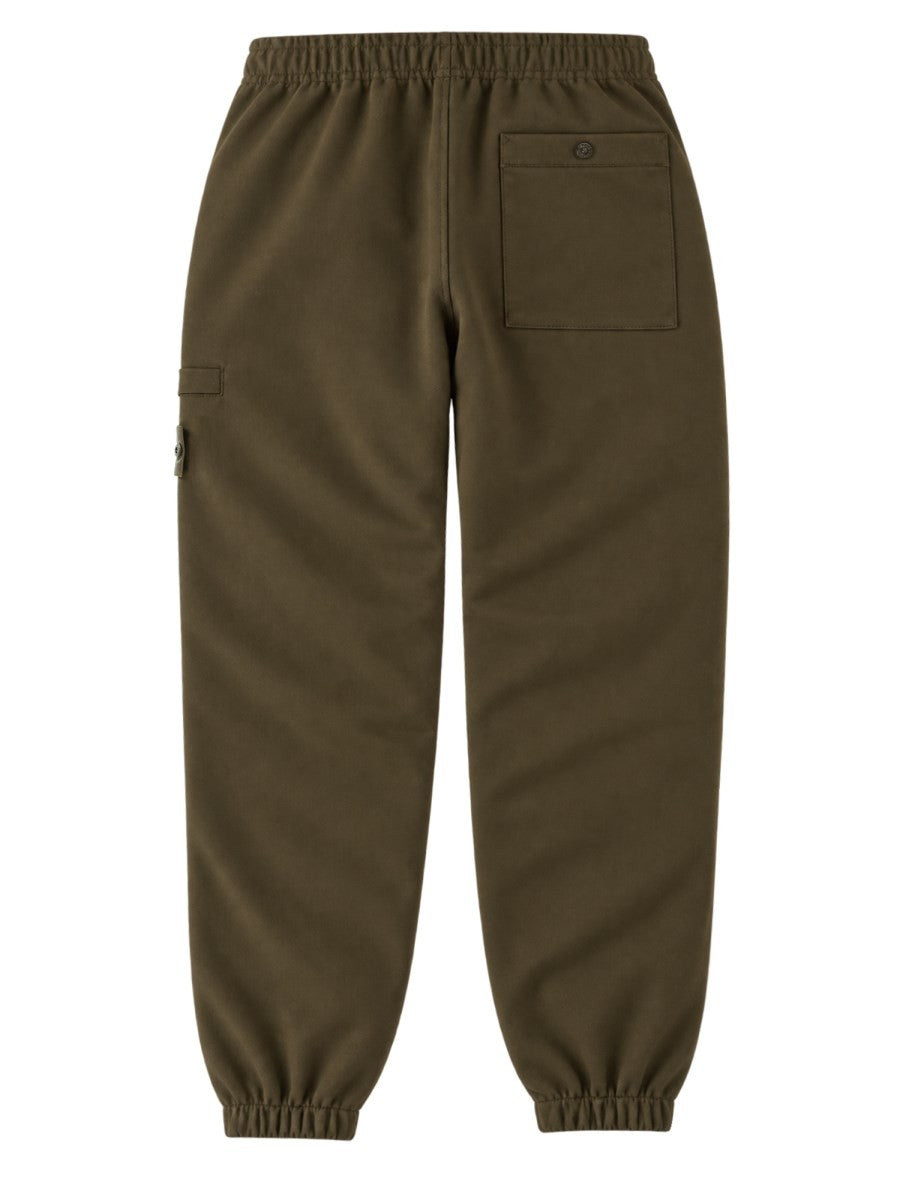 Stone Island Men's Pantalone Jogger in Flanella Di Lana Cardata Green
