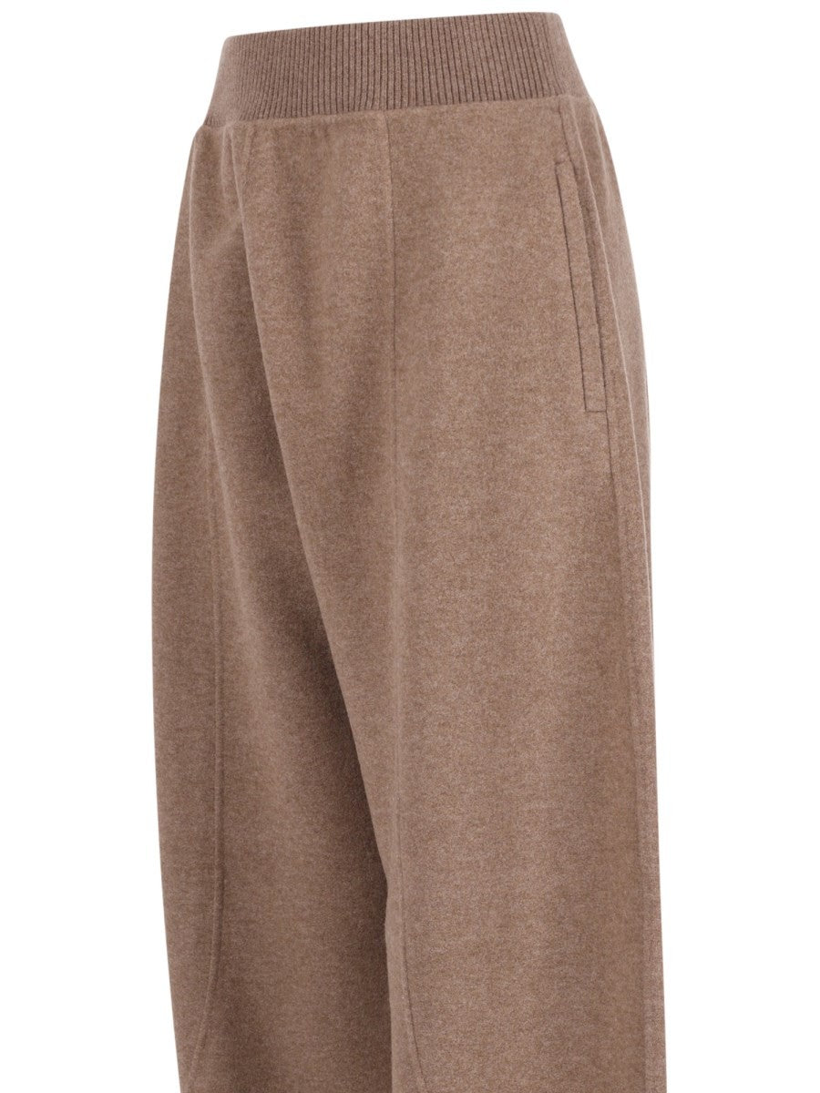Max Mara Women's Wool Cashmere Jogger Trousers Brown