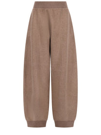 Max Mara Women's Wool Cashmere Jogger Trousers Brown