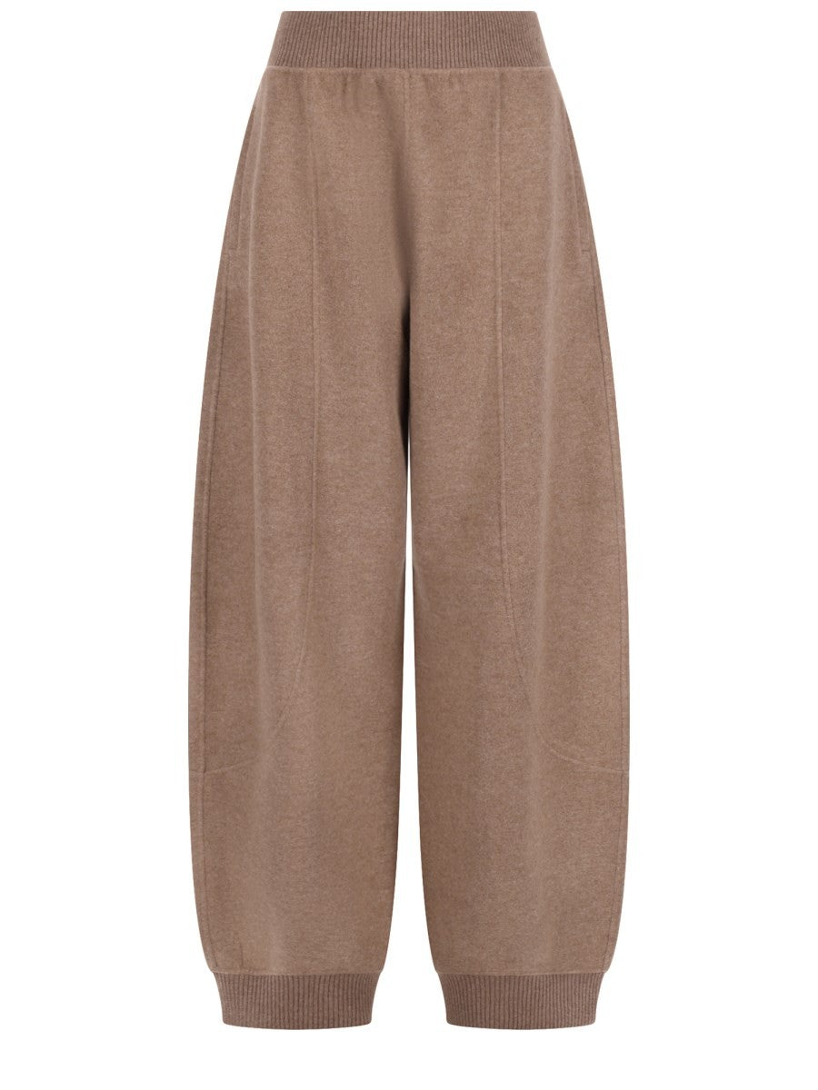 Max Mara Women's Wool Cashmere Jogger Trousers Brown