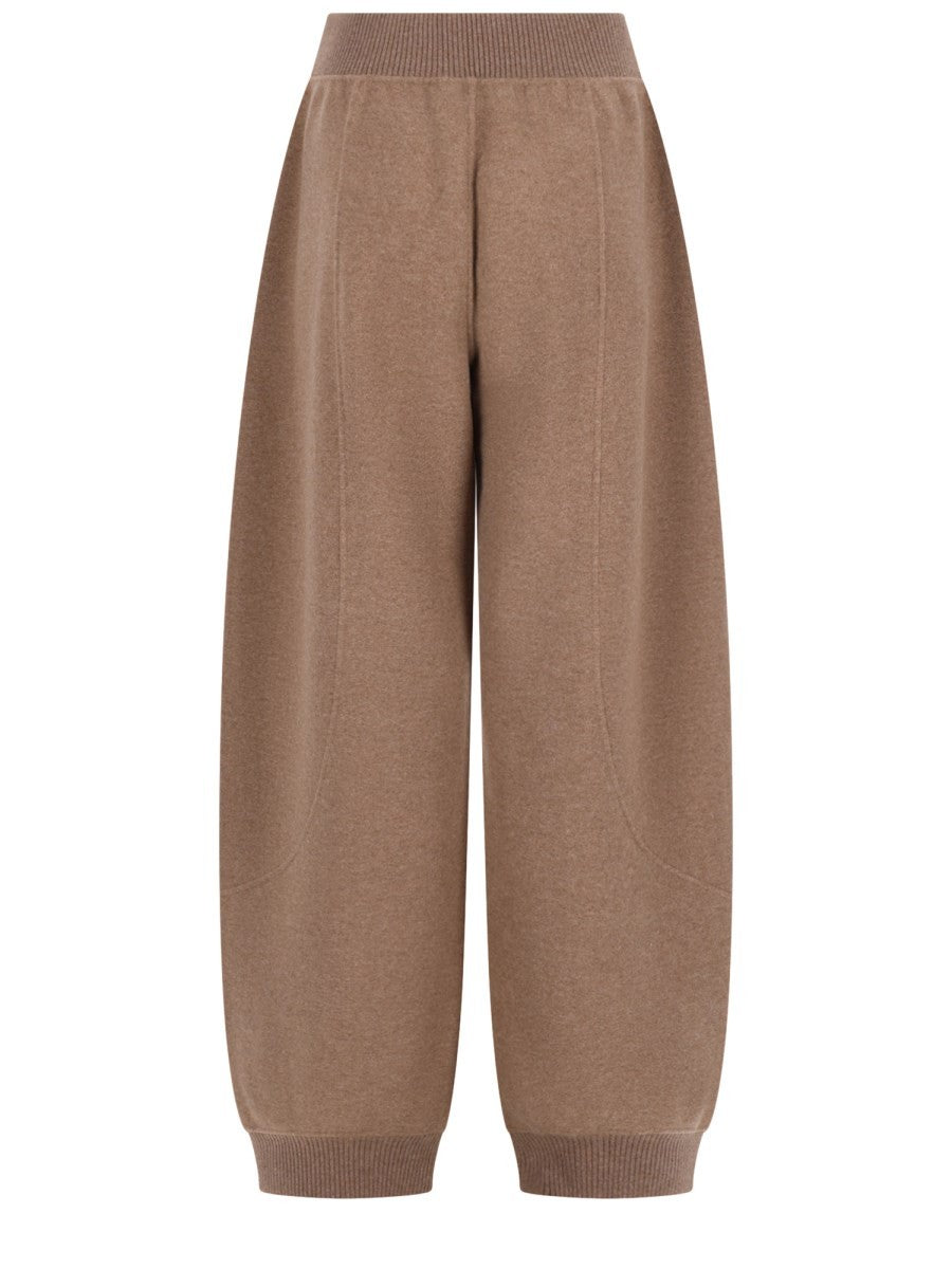 Max Mara Women's Wool Cashmere Jogger Trousers Brown