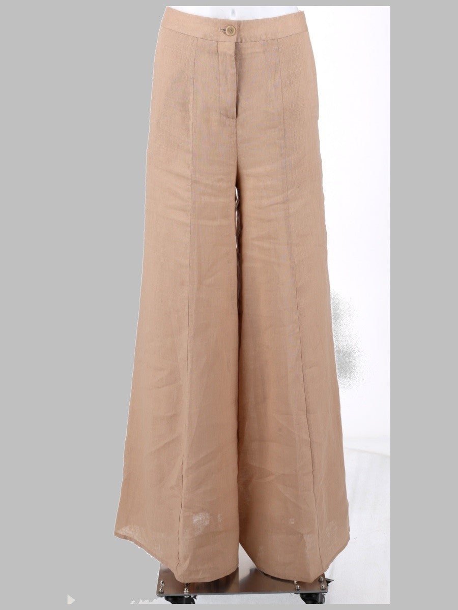 Semicouture Women's Pantalone Kym in Lino Beige