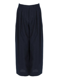 S MAX MARA Women's Wool Gessata Ordine Trousers Blue