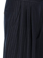 S MAX MARA Women's Wool Gessata Ordine Trousers Blue, view 3