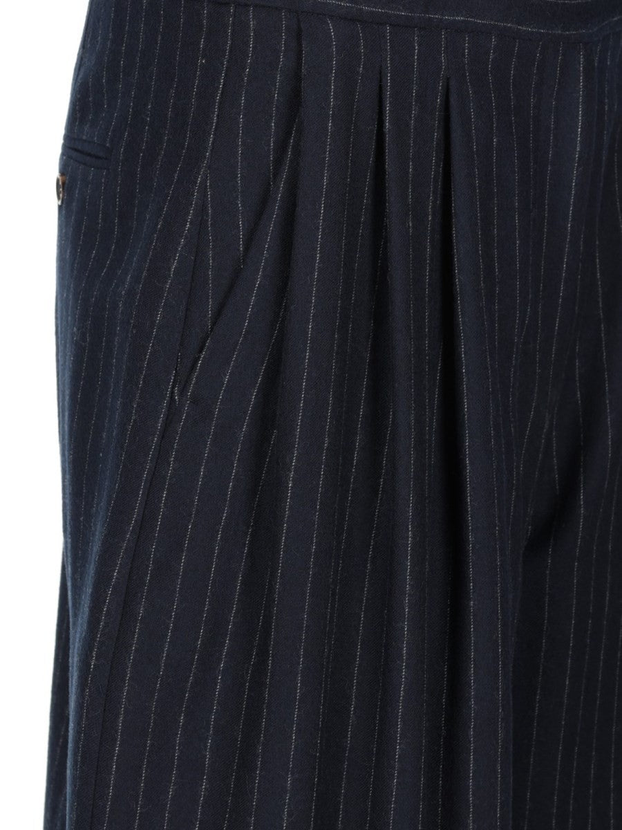 S MAX MARA Women's Wool Gessata Ordine Trousers Blue, view 3