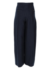 S MAX MARA Women's Wool Gessata Ordine Trousers Blue, view 2