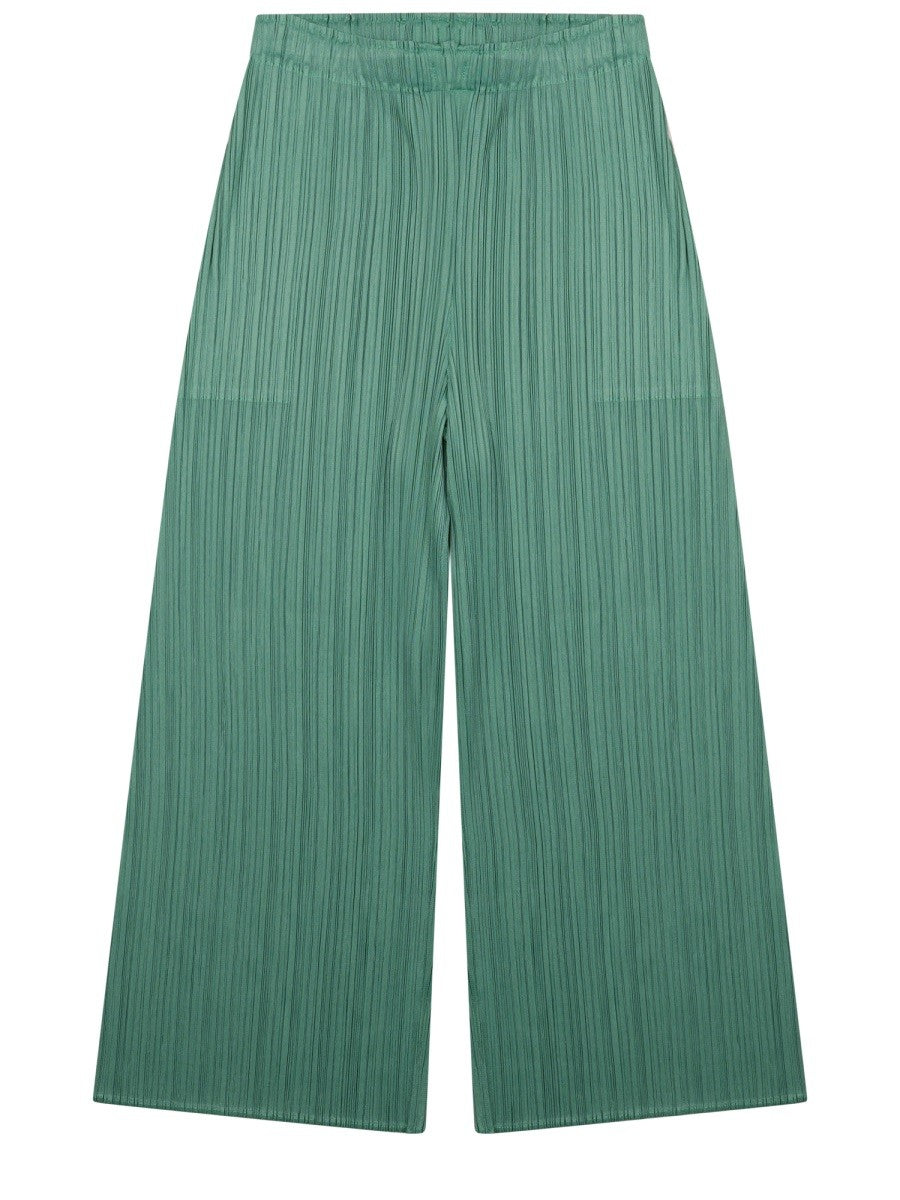 Pleats Please Issey Miyake Women's Pantalone Palazzo Monthly Colors: March Green