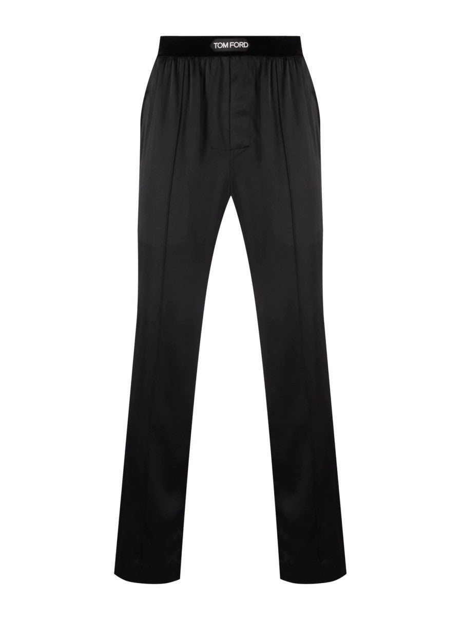 Tom Ford Men's Pantalone Pigiama in Seta Black