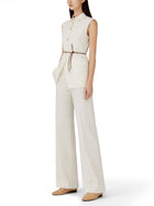 Herno Women's Tailored Trousers with Elastico in Waist White, view 2