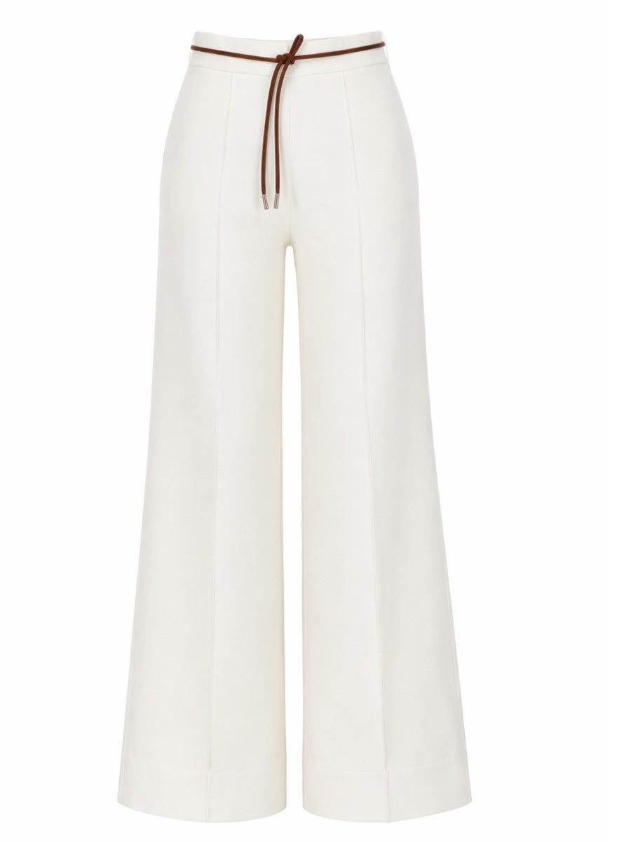 Herno Women's Tailored Trousers with Elastico in Waist White
