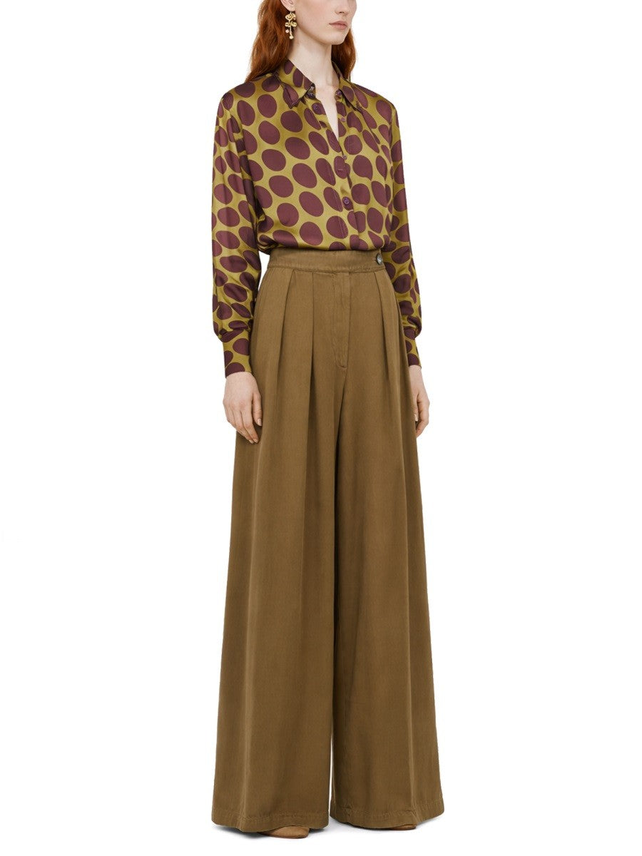 Dries Van Noten Women's Pantalone Sartoriale Con Pieghe Brown