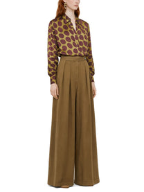 Dries Van Noten Women's Pantalone Sartoriale Con Pieghe Brown