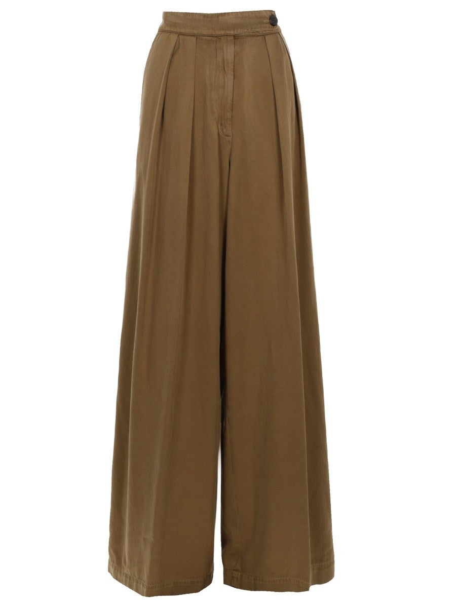 Dries Van Noten Women's Pantalone Sartoriale Con Pieghe Brown