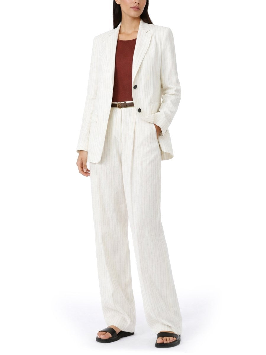 Max Mara Women's Pantalone Sartoriale Fonte White