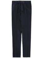 Zegna Men's Cotton Tailored Trousers Blue