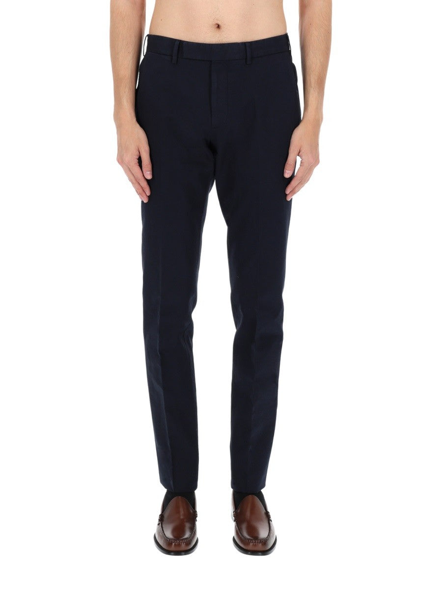 Zegna Men's Pantalone Sartoriale in Cotone Blue