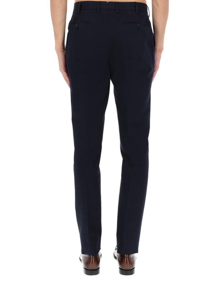 Zegna Men's Pantalone Sartoriale in Cotone Blue