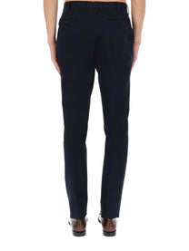 Zegna Men's Pantalone Sartoriale in Cotone Blue