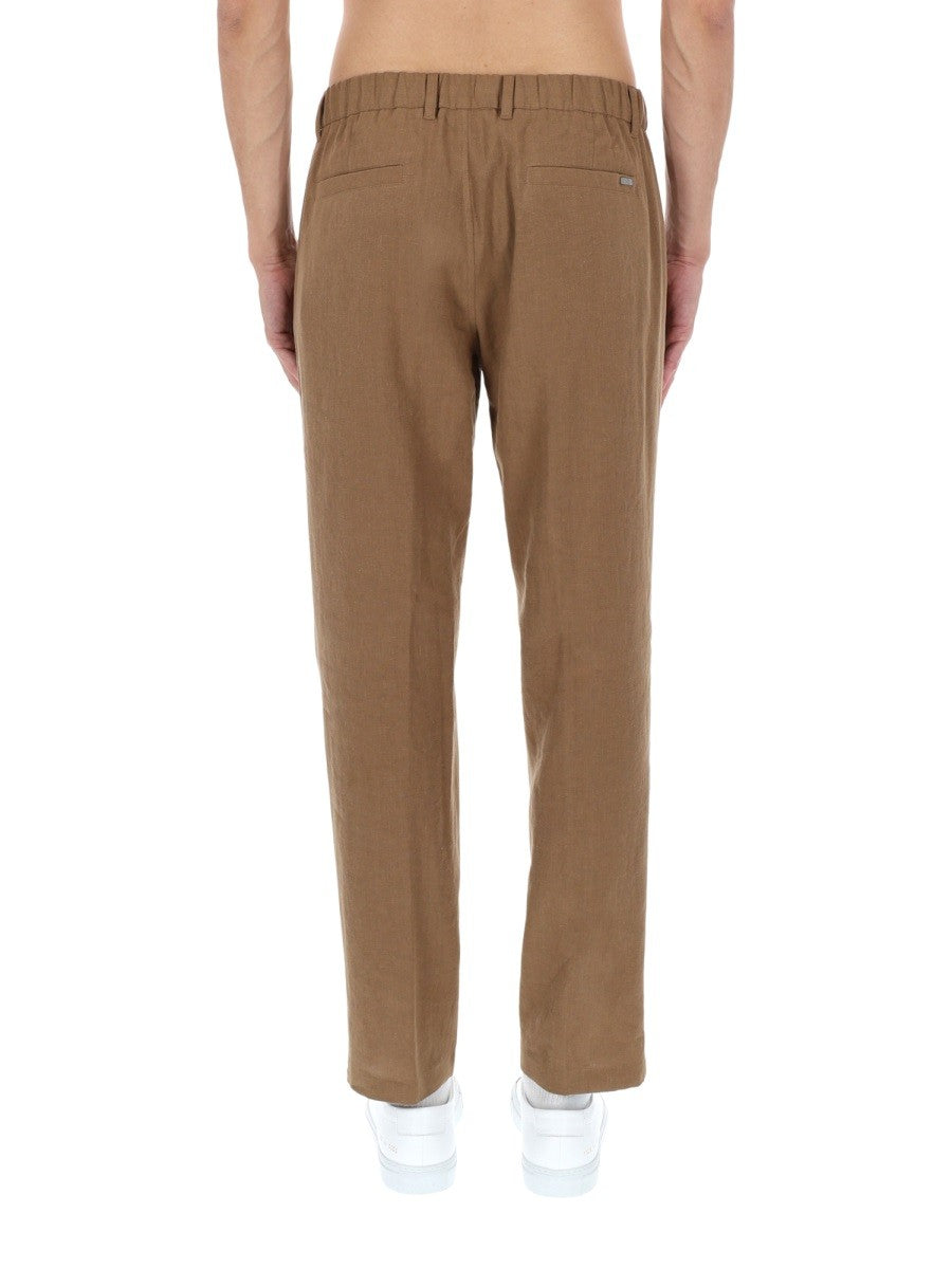 Herno Men's Pantalone Sartoriale in Lino Brown