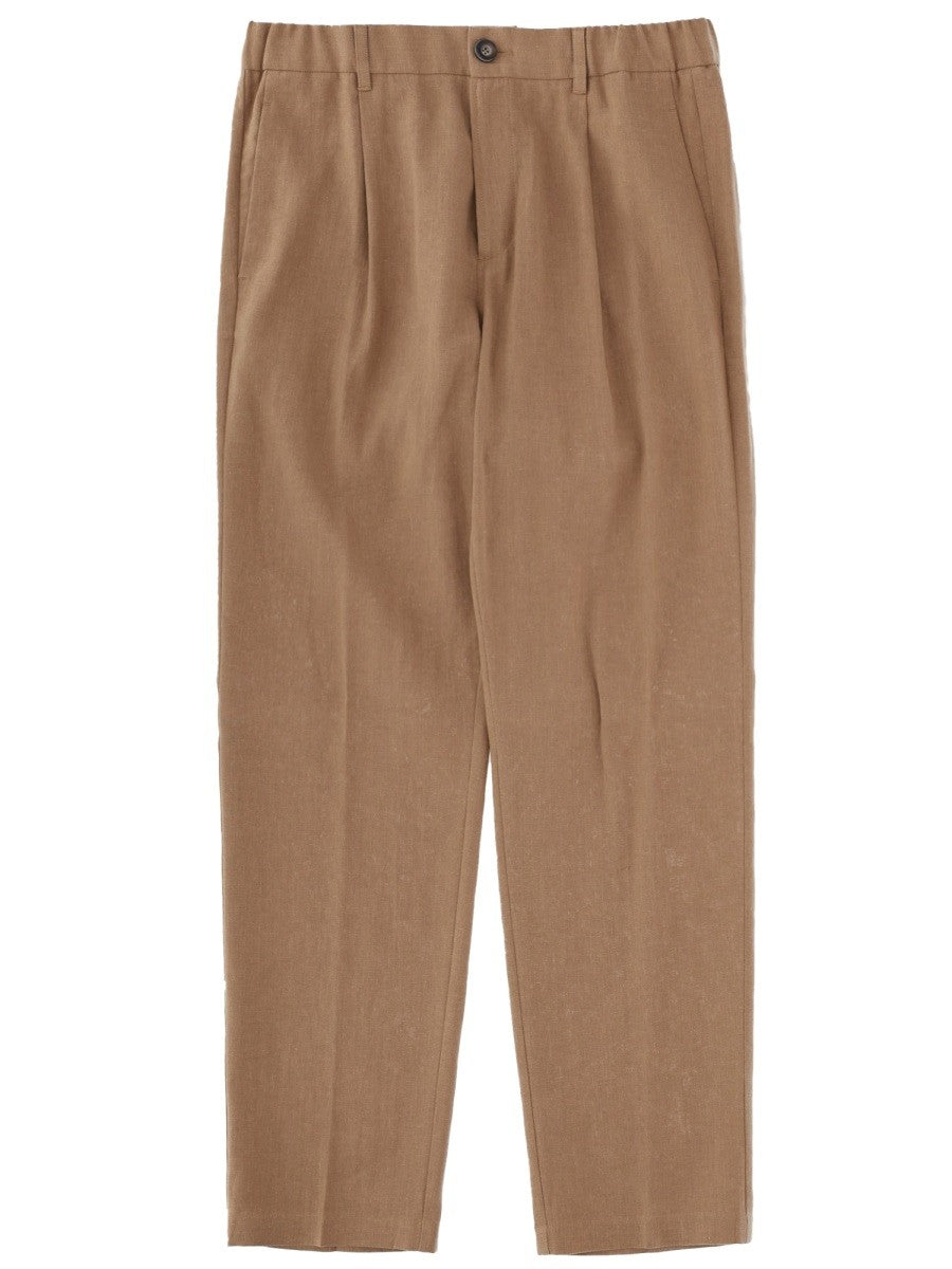 Herno Men's Pantalone Sartoriale in Lino Brown