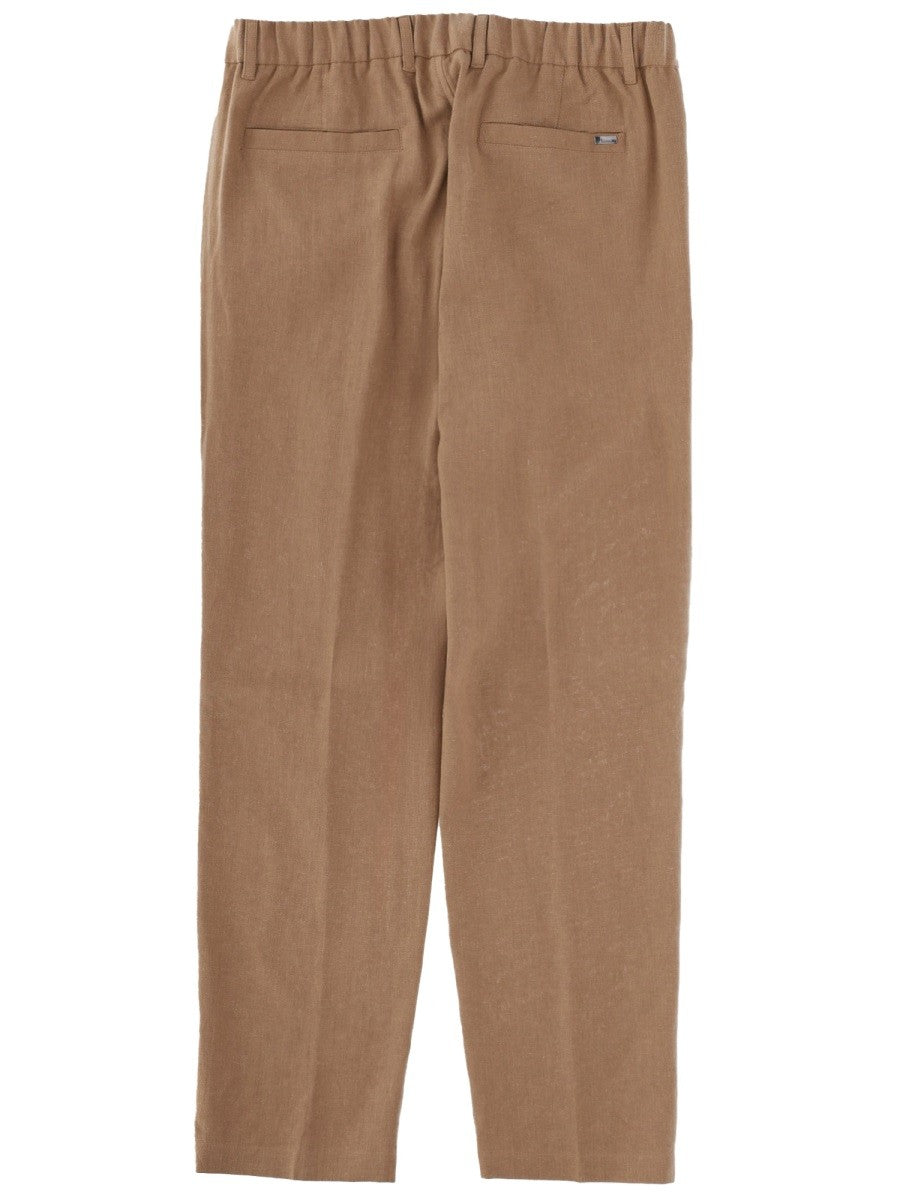 Herno Men's Pantalone Sartoriale in Lino Brown