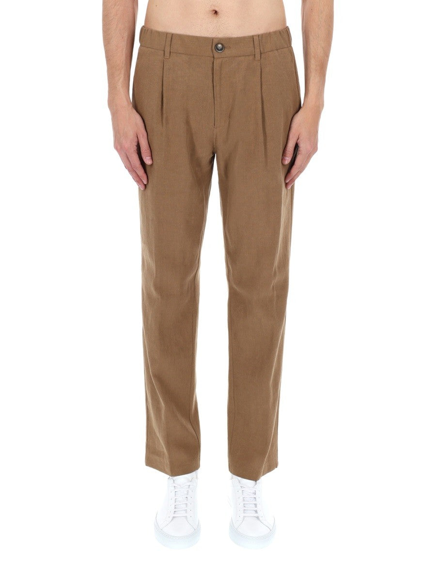 Herno Men's Pantalone Sartoriale in Lino Brown