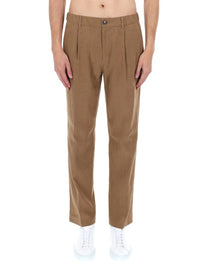 Herno Men's Pantalone Sartoriale in Lino Brown