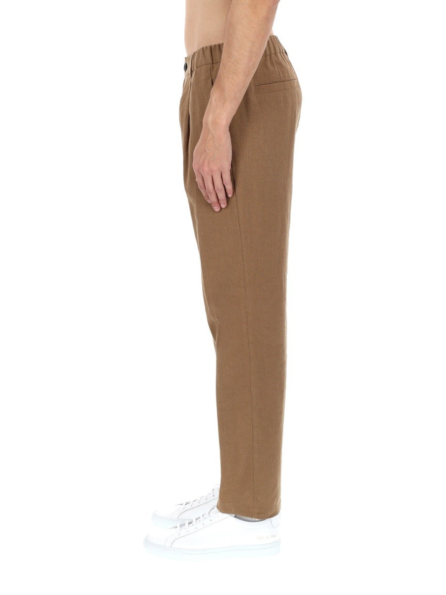 Herno Men's Pantalone Sartoriale in Lino Brown