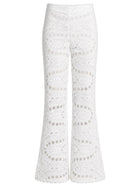 Charo Ruiz Ibiza Women's Stern Trousers with Motif Perforated White