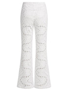 Charo Ruiz Ibiza Women's Stern Trousers with Motif Perforated White, view 2