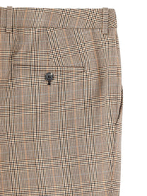 Saint Laurent Women's Wool Pied De Poule Principe Galles Svasato Trousers Beige, view 4