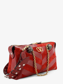 Valentino Women's Panthea Suede and Leather Crossbody Bag Red