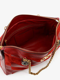 Valentino Women's Panthea Suede and Leather Crossbody Bag Red
