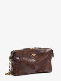Valentino Women's Panthea Suede and Leather Crossbody Bag Brown