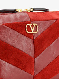 Valentino Women's Panthea Suede and Leather Crossbody Bag Red