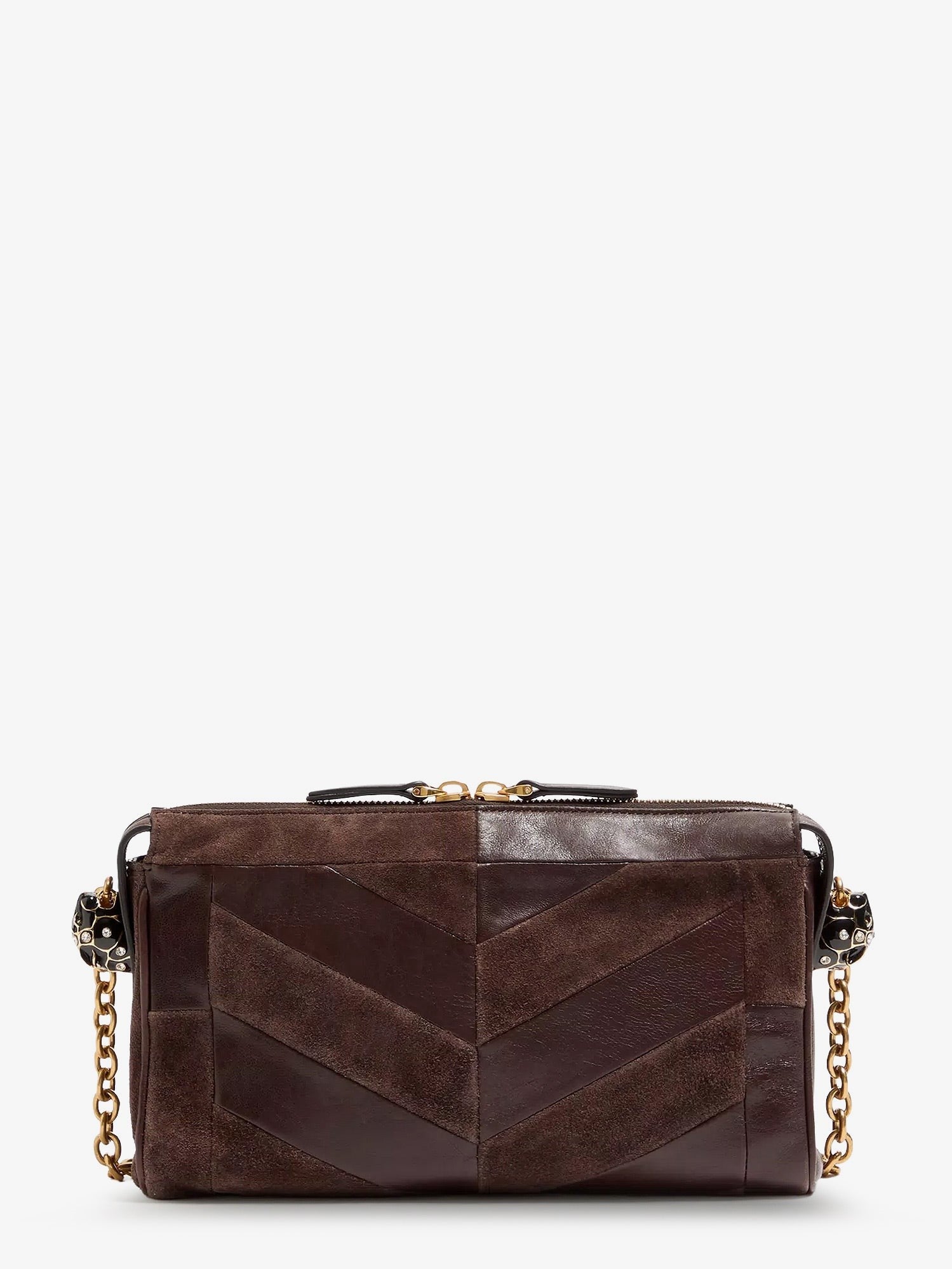 Valentino Women's Panthea Suede and Leather Crossbody Bag Brown