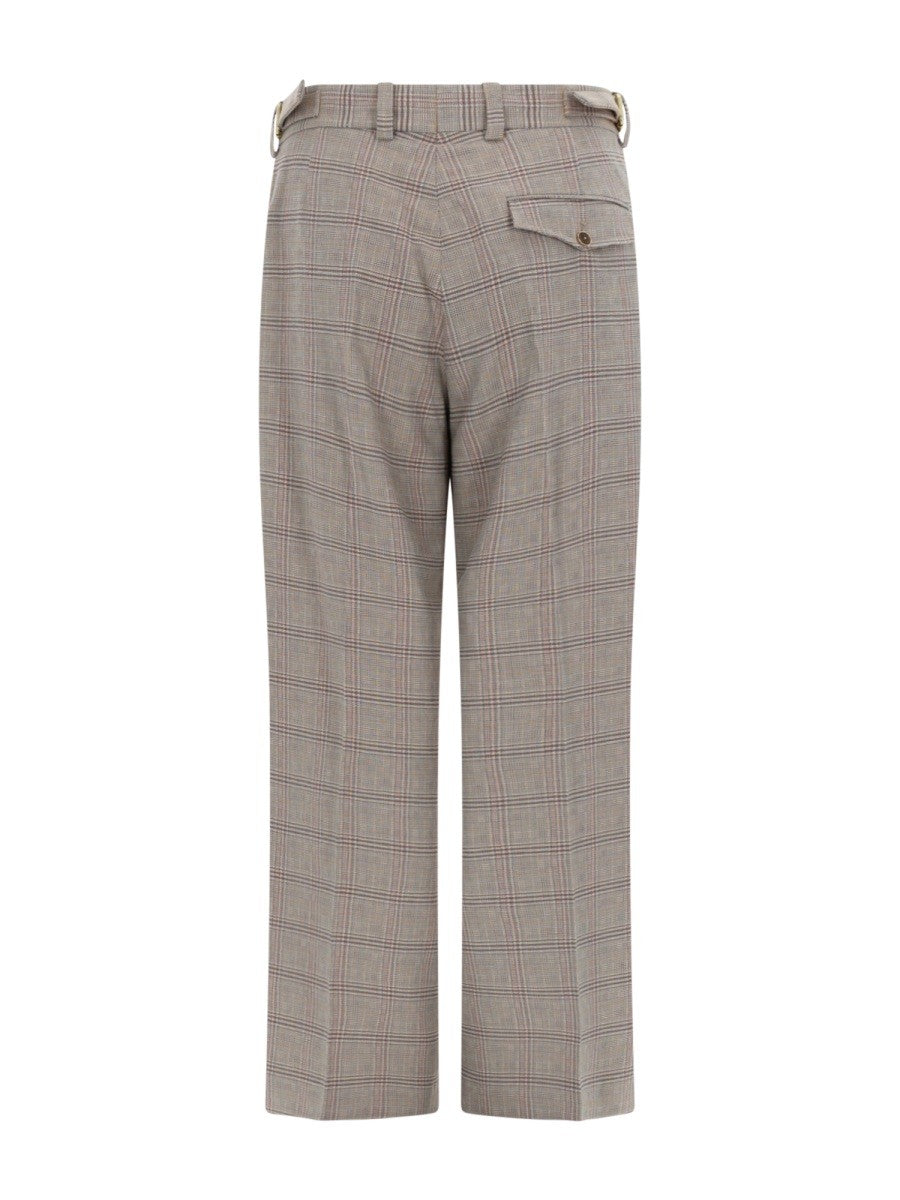 Drôle de Monsieur Men's Pants Large À Carreaux Beige