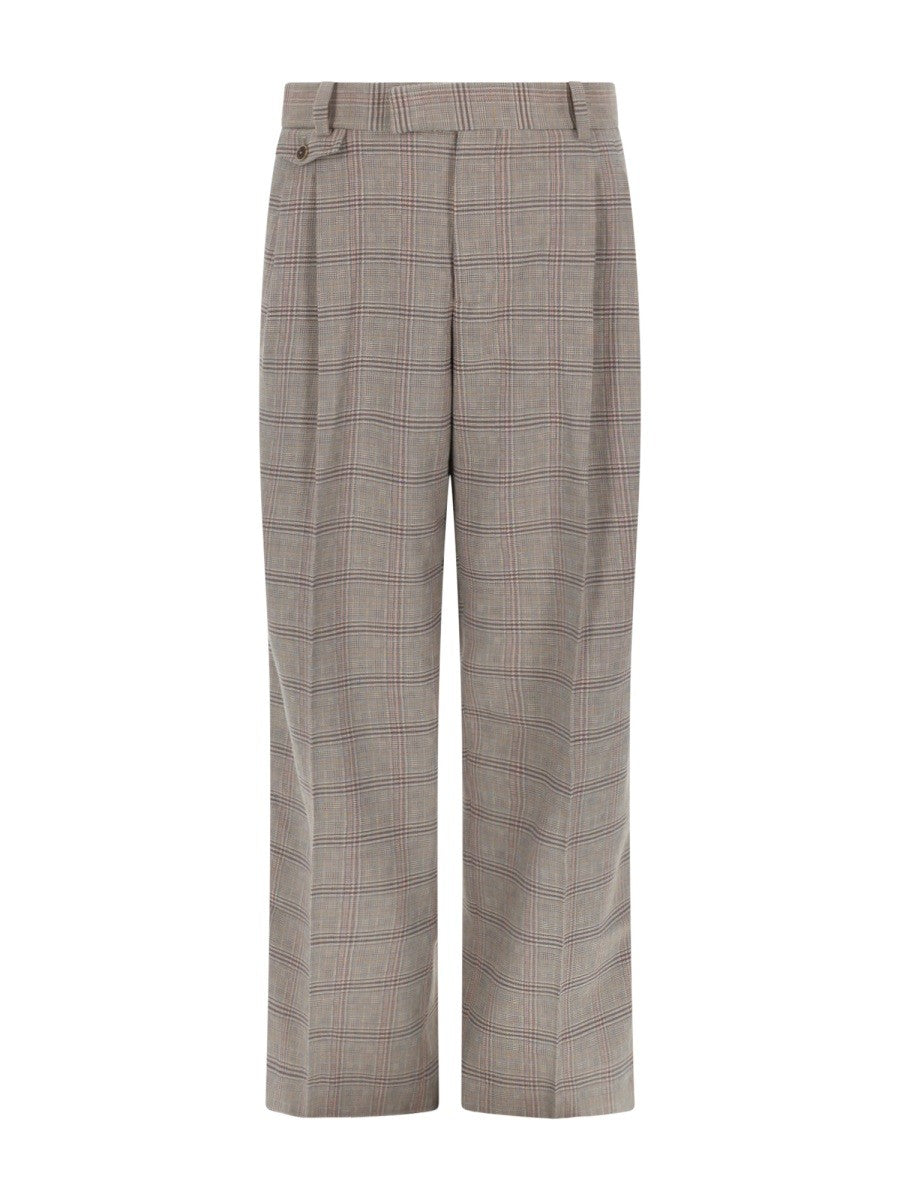 Drôle de Monsieur Men's Pants Large À Carreaux Beige